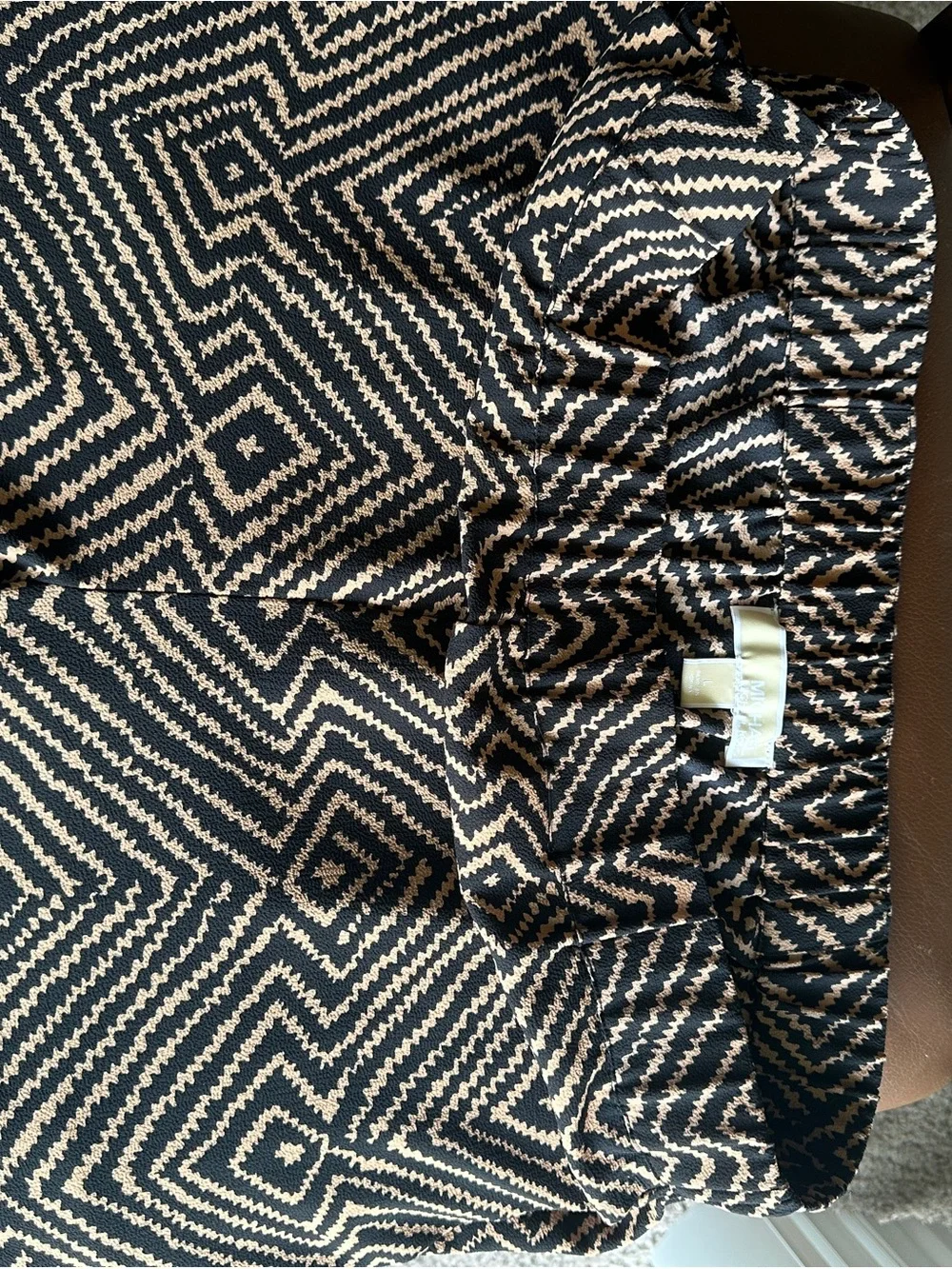 Michael Kors Black and Tan Geometric Print pants